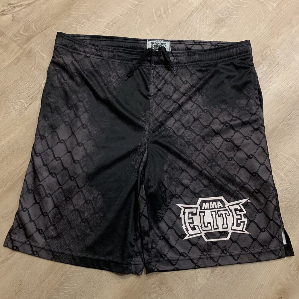 MMA Elite Board Shorts Chain Link Fence Elastic Waist Men's Medium Fighting Cage